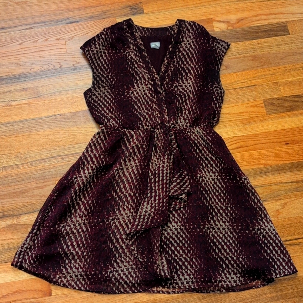 Chiffon Dress - Burgundy